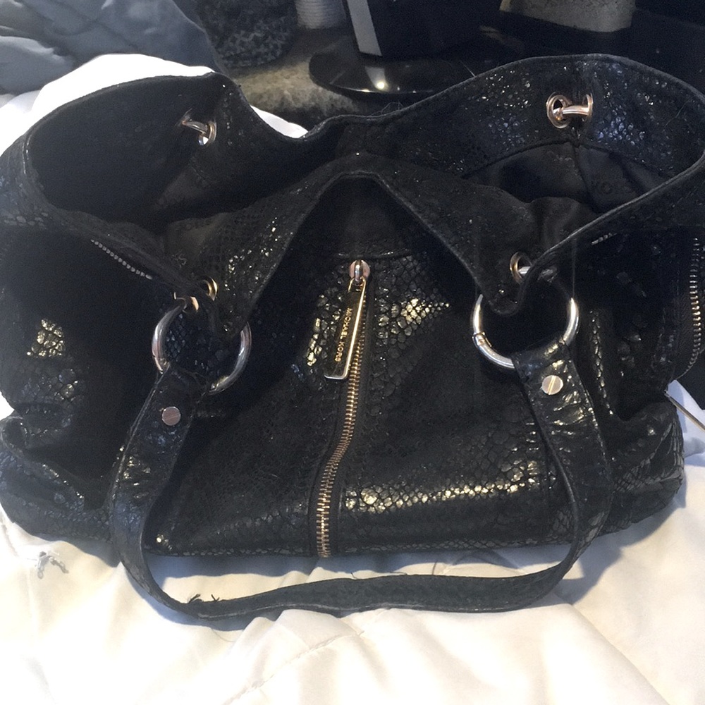 Black snakeskin Micheal Kors handbag